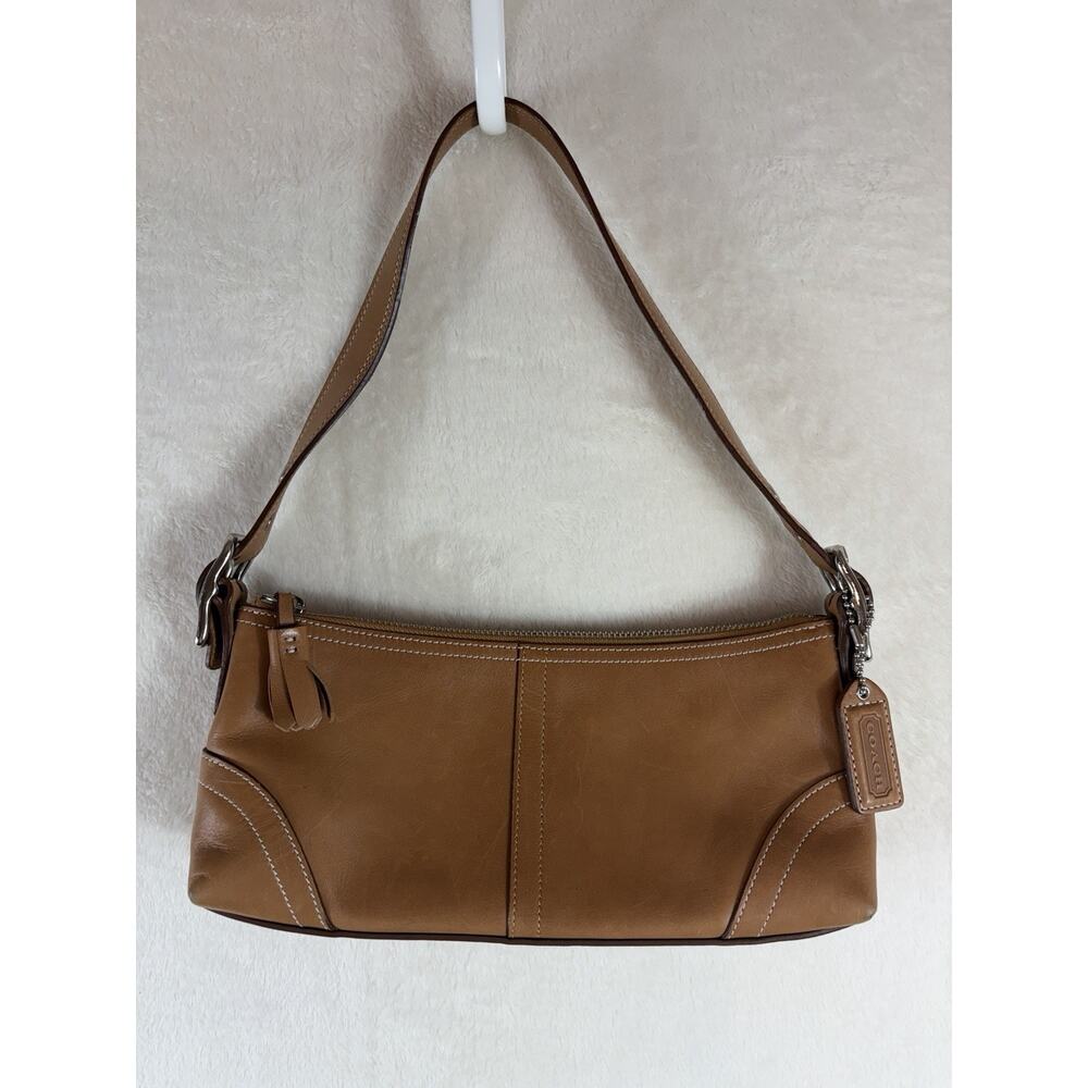COACH Vintage Y2K Hamptons Demi Baguette EastWest Shoulder Bag 8A64 British Tan